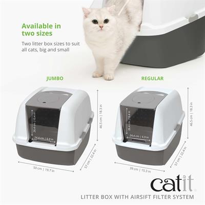 Cat it ห้องน้ำแมว กระบะทราย ล็อค และดูดซับ กลิ่นฉุนจาก ammonia สำหรับแมว (Regular / Jumbo) แถมฟรี!! แผ่นดูดกลิ่น
