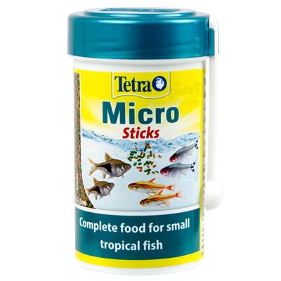 Tetra Micro Sticks อาหารปลาขนาดเล็ก แบบแท่งเล็กจิ๋วลอย และจมแบบช้าๆ สำหรับลูกปลา หรือปลาปากเล็กๆ (45g/100ml)