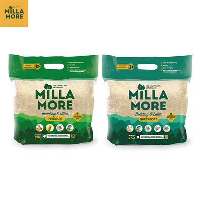 MILLAMORE Premium & Supersoft bedding, dust-free, made from natural nordic aspen wood, excellent absorbency and odour control